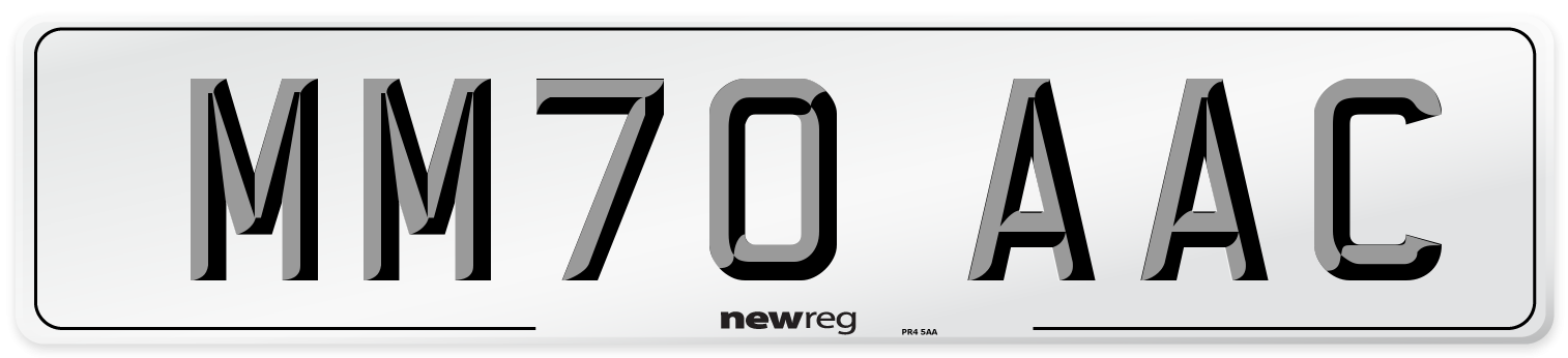 MM70 AAC Number Plate from New Reg